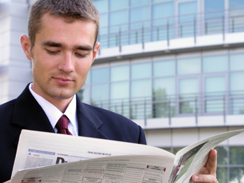 Man reading news